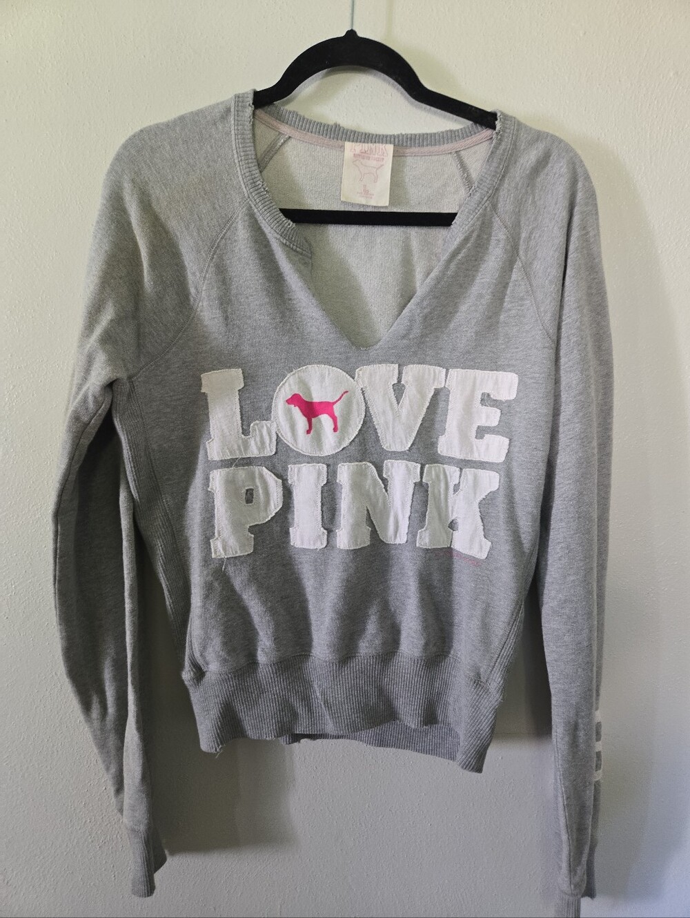 Victoria's Secret PINK Y2K Almost Vintage 2007 Pullover Sweatshirt Gray L
